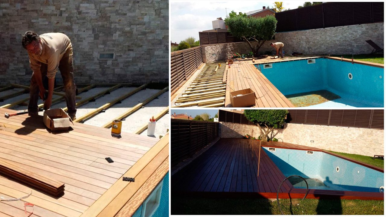 suelos de madera para piscinas Miguel Barcelona